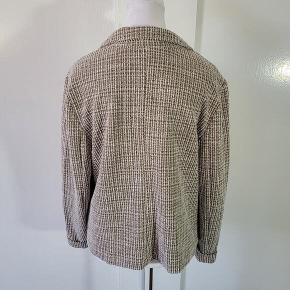 Nanette Lapore Size M Brown Tweed Open Front Blazer Office Mature Neutral - Picture 3 of 8